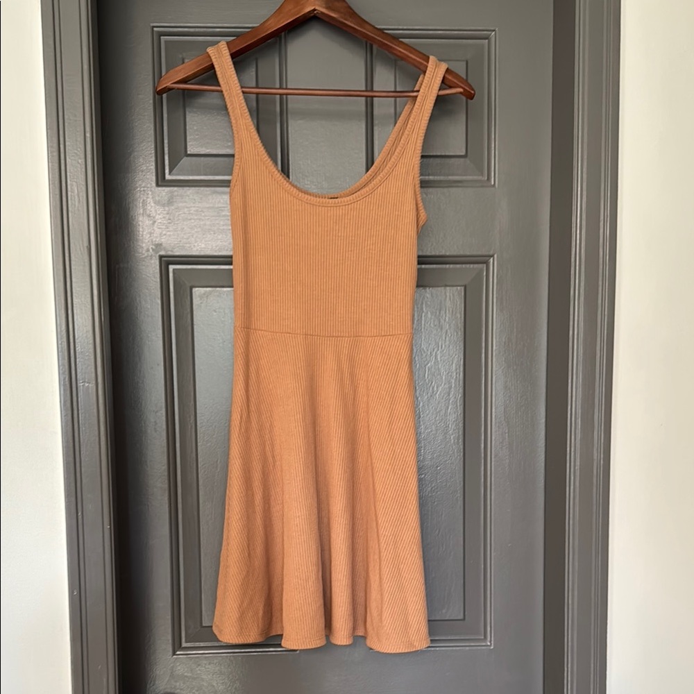 Forever 21 camel brown Sleeveless Scoop Neck Sundress